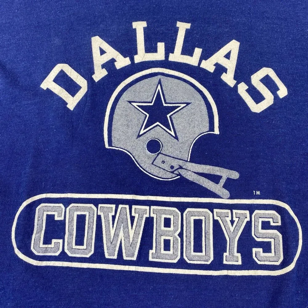 Vintage 80s Champion Dallas Cowboys T Shirt Men's Size M Single Stitch USA 50/50 - Picture 8 of 16